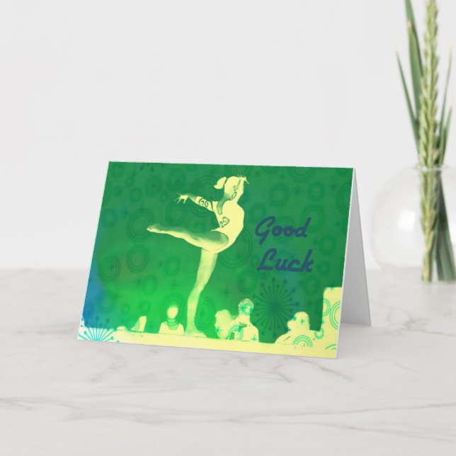 Carte de bonne chance de gymnastique (Devant)