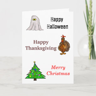 Carte de bonne fête pour Halloween, Thanksgiving e