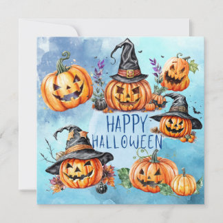 Carte de Bonne Halloween Citrouille