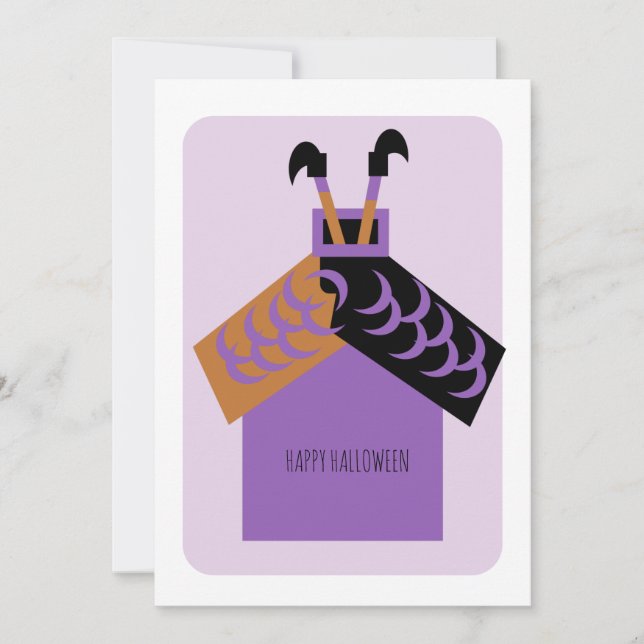 Carte de Bonne Halloween Maison de Sorcière (Devant)