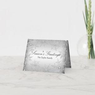 Carte de Bonnes Fêtes de Flocon de neige en crista