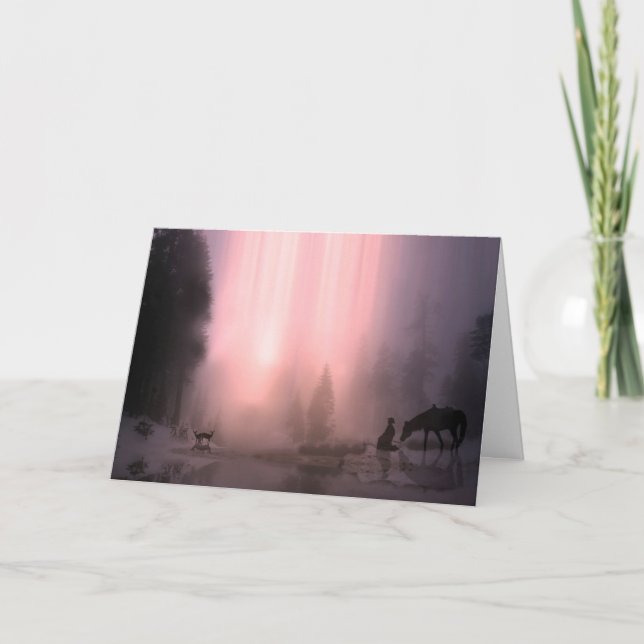 Carte de Bonnes Fêtes de Noël Cowboy (Devant)