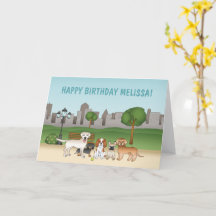 De Bons Chiens En Dessin Dans Un Parc Joyeux Anniv