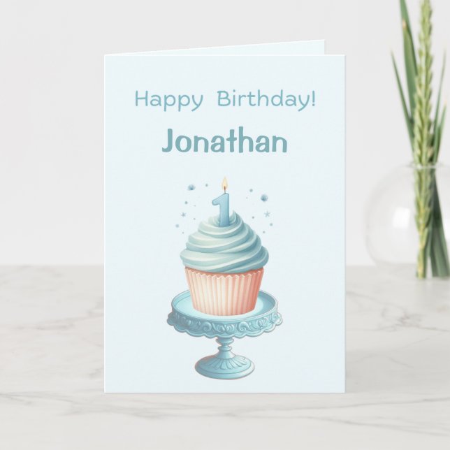 Carte de bougie personnalisée pour le premier anni (Devant)