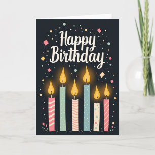 Carte de bougies à motifs pour un joyeux anniversa