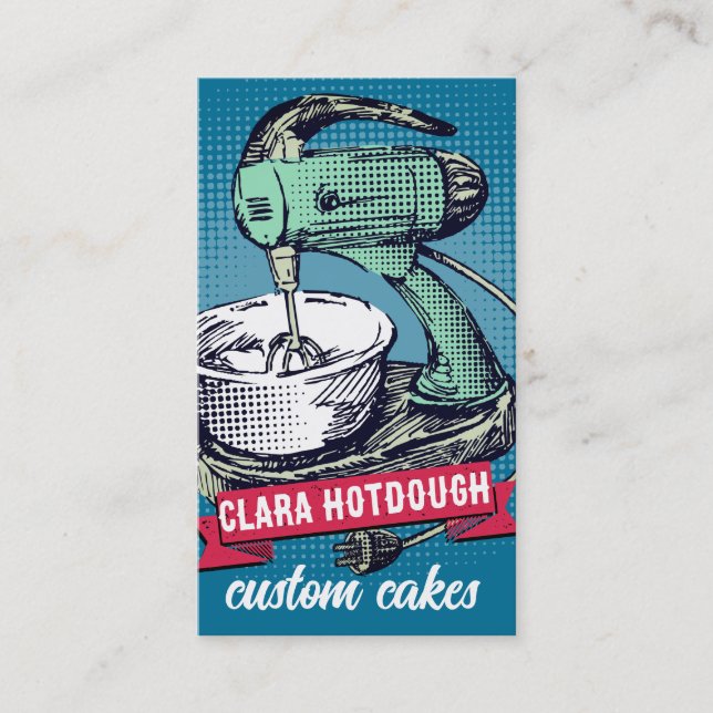 Carte de boulangerie de table retro couleur person (Devant)