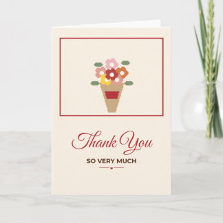 Carte de bouquet de fleurs pixel Merci beaucoup