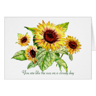 Carte de bouquet de tournesol