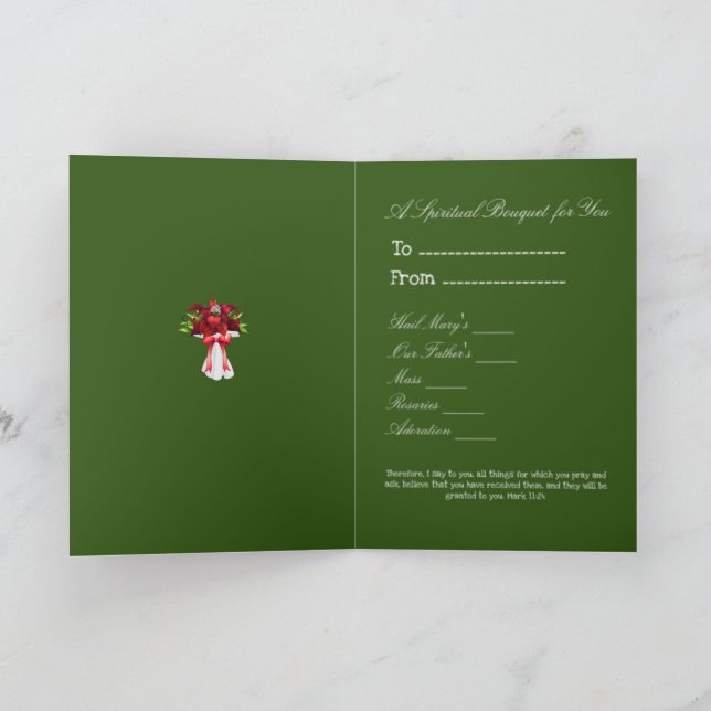 Carte de bouquet spirituel de Noël (Intérieur)