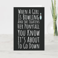 Carte de Bowling Drôle Pour Elle Adolescentes Femm