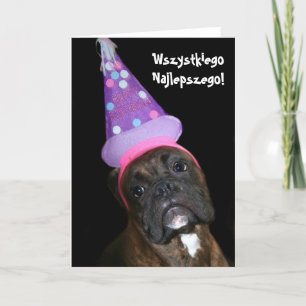 Carte de boxe polonaise d'anniversaire Wszystkiego
