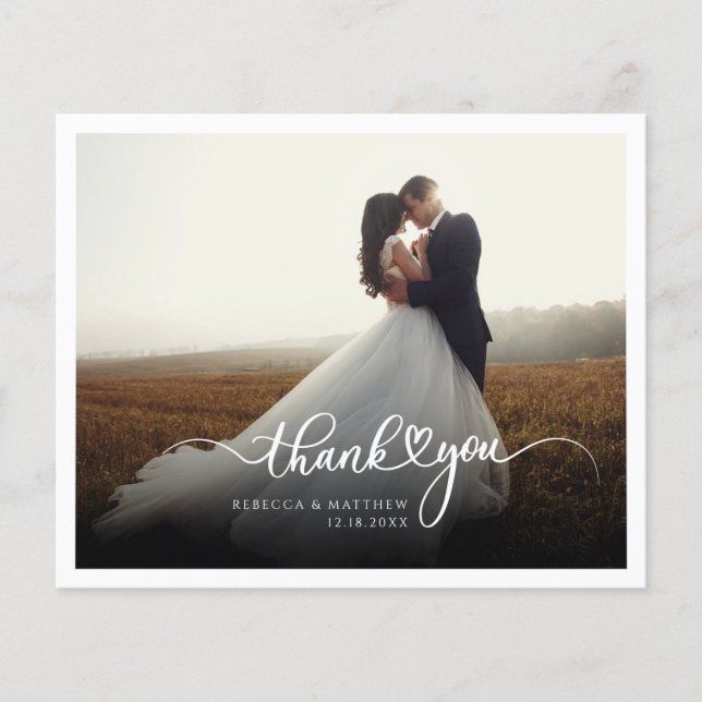 Carte de budget photo Mariage en Merci à main (Devant)