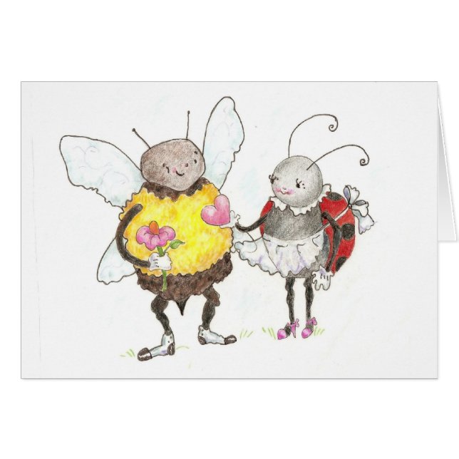 carte de bugs d'amour (Devant Horizontal)