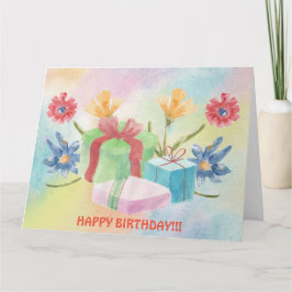 CARTE DE CADEAUX D'ANNIVERSAIRE ET DE FLEURS