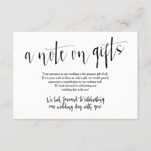 Carte de Cadeaux de Mariage Rustique