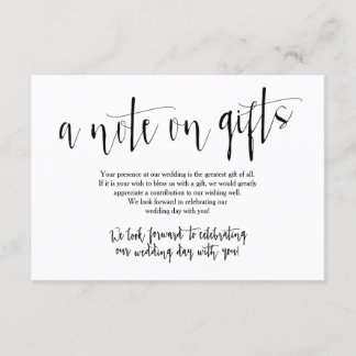 Carte de Cadeaux de Mariage Rustique