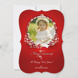 Carte de cadre photo de Noël rouge joyeux