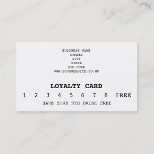 Carte de café-restaurant de fidélité avec le lo