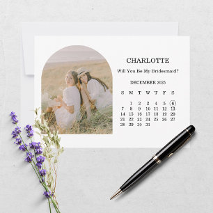 Carte de calendrier photo d'arche de demoiselle d'