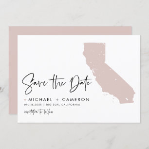 Carte de Californie rose vif Script minimaliste mo