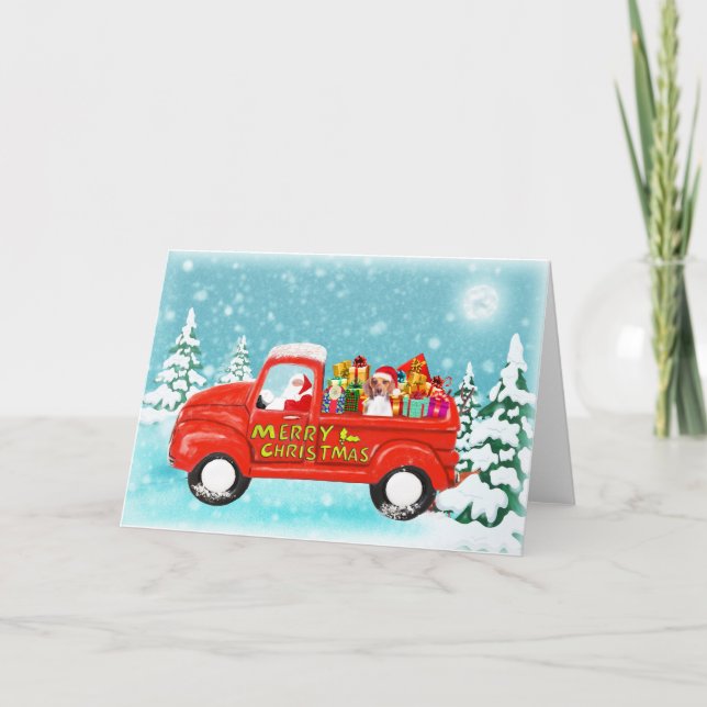 Carte de camion de livraison de cadeaux de chien (Devant)