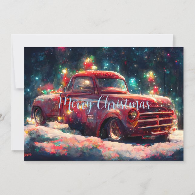 Carte de camionnage rouge Noël (Devant)