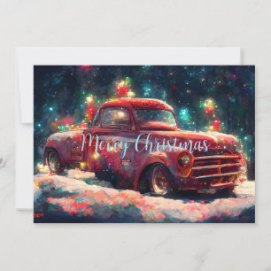 Carte de camionnage rouge Noël