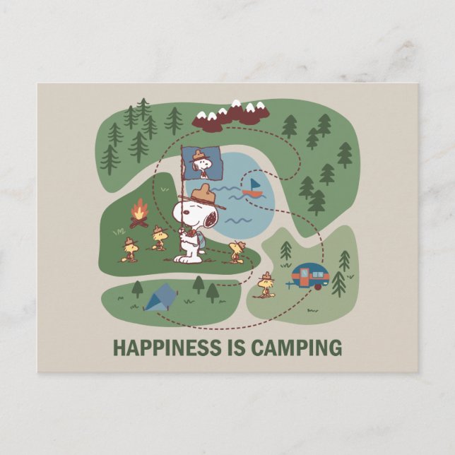 Carte de camping de Snoopy & Woodstock | Peanuts (Devant)