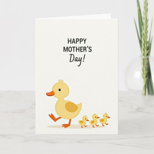 Carte de canard de la fête des mères joyeuse (Devant)