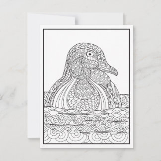 Carte de canard en bois noir et blanc