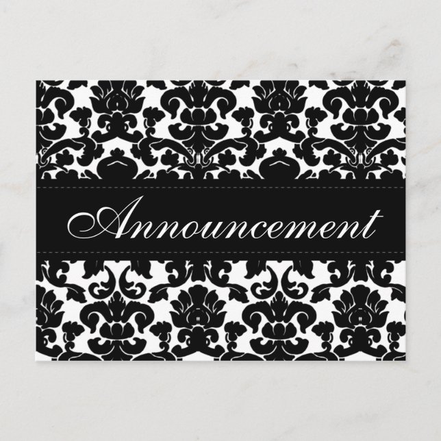Carte de cancellation de mariage en damassé noir e (Devant)