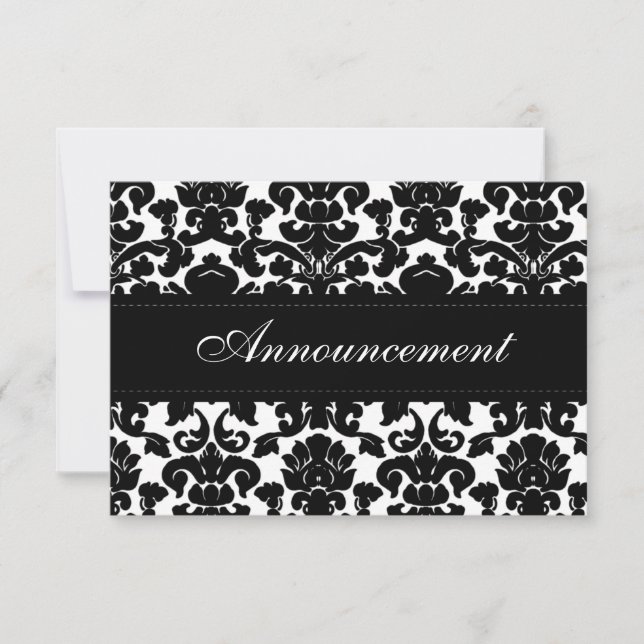 Carte de cancellation de mariage en damassé noir e (Devant)