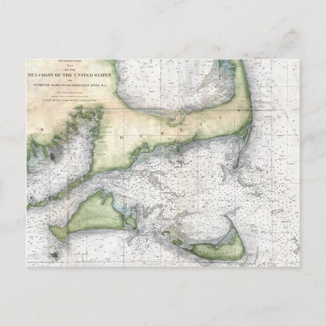Carte de Cap Cod, Nantucket, Martha's Vineyard (Devant)