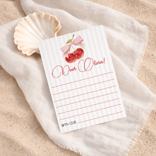 Carte de capsule temporelle d'anniversaire Cerise