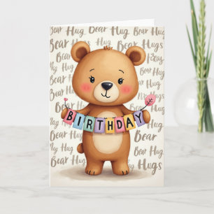 Carte de caractère pelucheux pour anniversaire dou