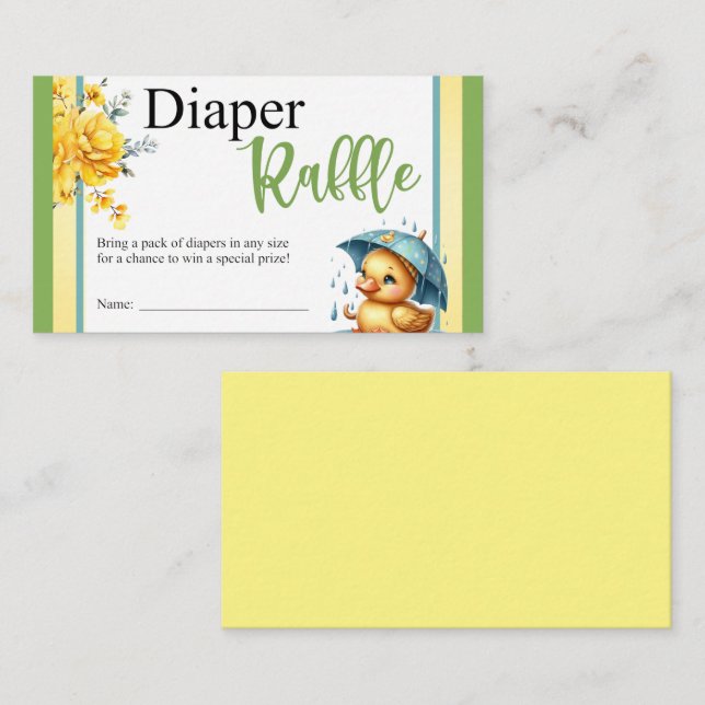 Carte de carafe à Baby shower de canard en caoutch (Devant / Derrière)