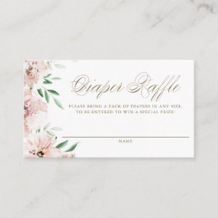 Carte de carafe Baby shower floral rose Mauve