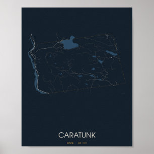 Carte de Caratunk Maine Poster (Nuit)