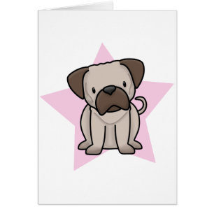 Carte de carlin d'étoile de Kawaii