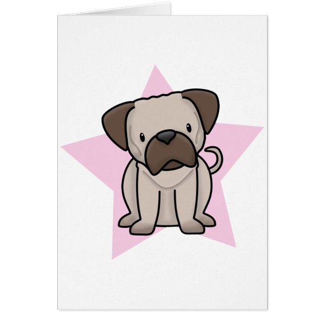 Carte de carlin d'étoile de Kawaii (Devant)