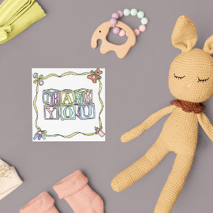 Carte de carré de Merci de bébé