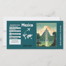 Carte de carte d'embarquement Mexique personnalisé