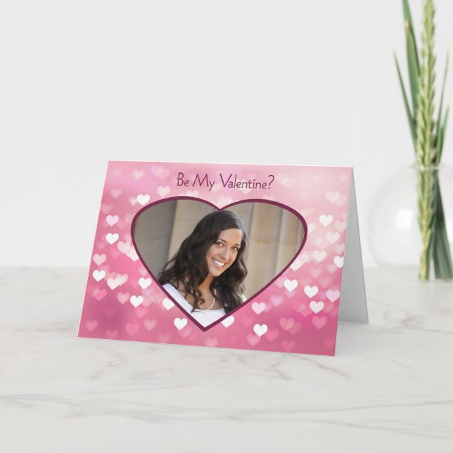 Carte de Carte photo Saint Valentin aux Coeurs Ros (Devant)