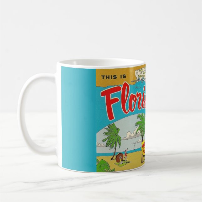 Carte de carte postale illustrée de Mug de Floride (Gauche)