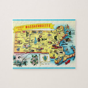 Carte de carte postale Massachusetts Jigsaw Puzzle