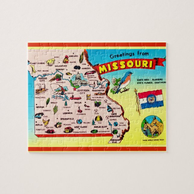 Carte de carte postale Missouri Jigsaw Puzzle (Horizontal)