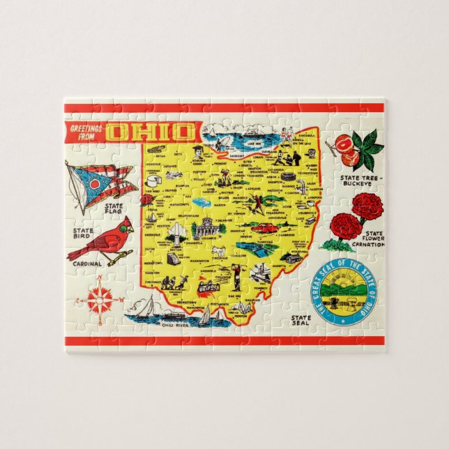 Carte de carte postale Ohio Jigsaw Puzzle (Horizontal)