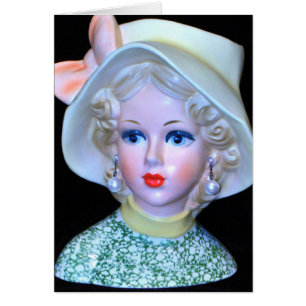 Carte de Casquette de fermeture vintage Lady Head 