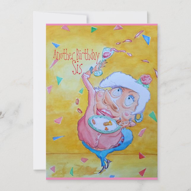 Carte de célébration d'anniversaire de soeur (Devant)