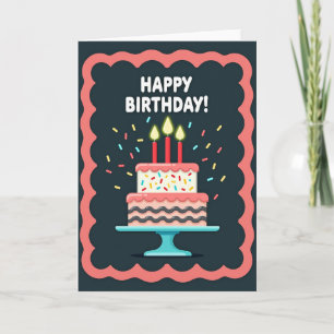 Carte de célébration de gâteau ondulé